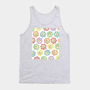 Rainbow Flower Happy Faces Tank Top